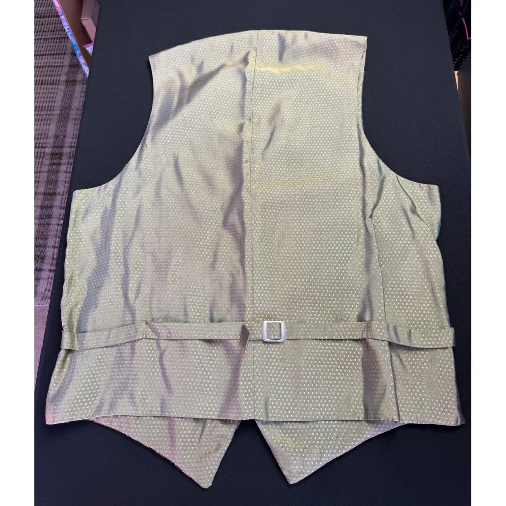 Gurteen Vintage Floral Vest L Brown Cotton Waistcoat Cottagecore Boho SEO Luxe